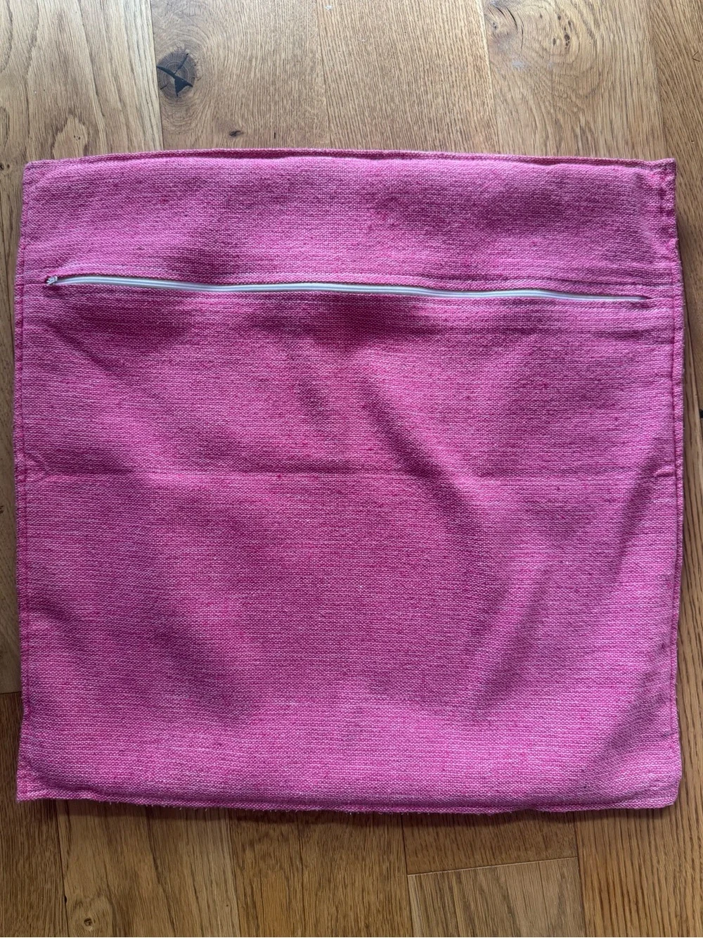 Handmade Woven Throw Pillow Cover 17”x17” – Magenta/Pink, handmade in MexicoCity